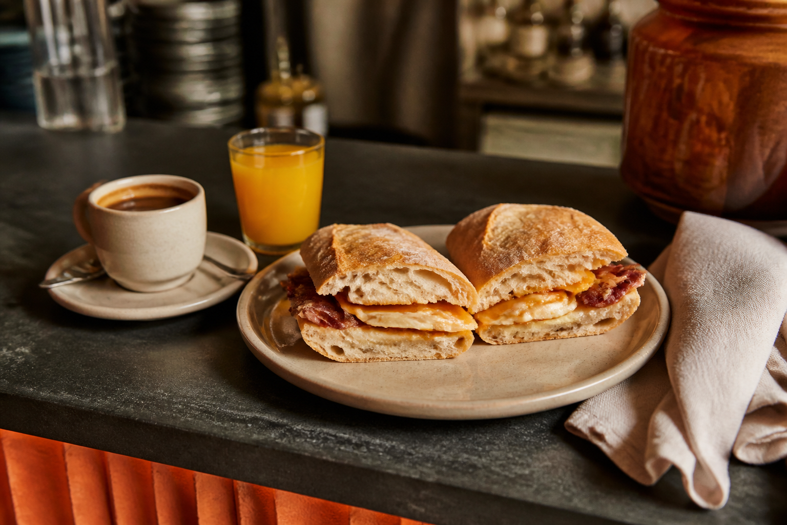 Almuerzo con bocadillo y café en Batumi
